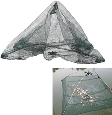 ensunpal store Wonderful Folding Nylon Fish Casting Net Bow Net Fish Pot Fishing Cage