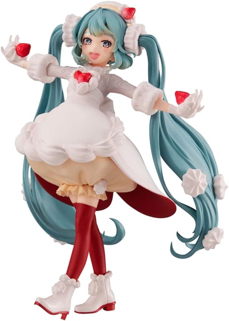 Furyu Hatsune Miku (Sweet Tea Time Strawberry Shortcake Version) PVC Figure, Multicolor