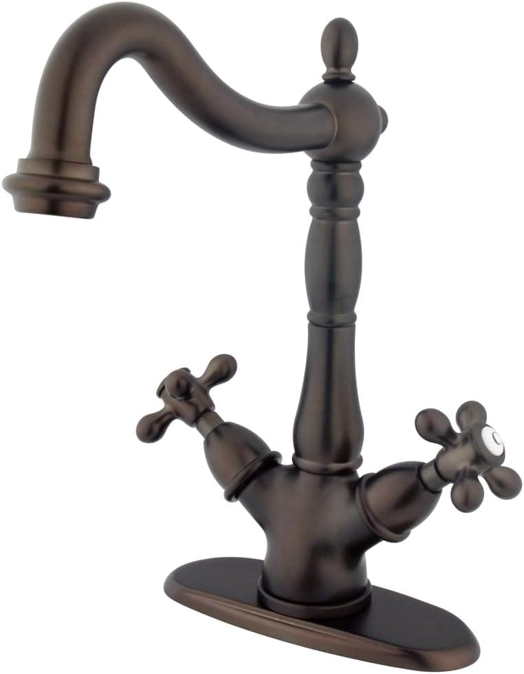 Elements of Design ES1495AX New Orleans 2-Handle 4" Centerset Lavatory Faucet with Optional Deck Plate, 6- 1/2", Oil Rubbed Bronze