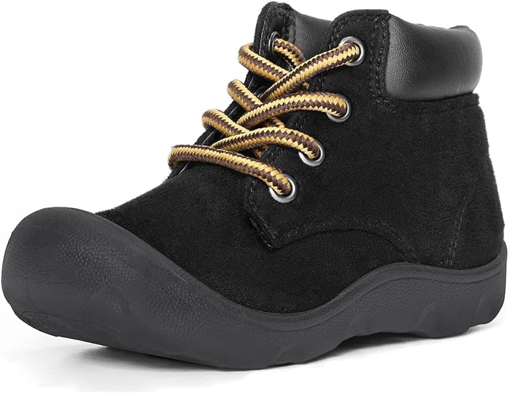 Toddler Boy Boots Waterproof Padded Ankle & Non-slip Sole, Soft Warm Winter Boots for Outdoor Lace up and Anti-collision