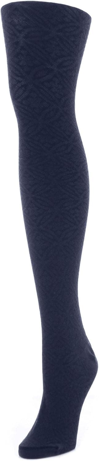 MeMoi Circular Floral Cotton Blend Sweater Tights