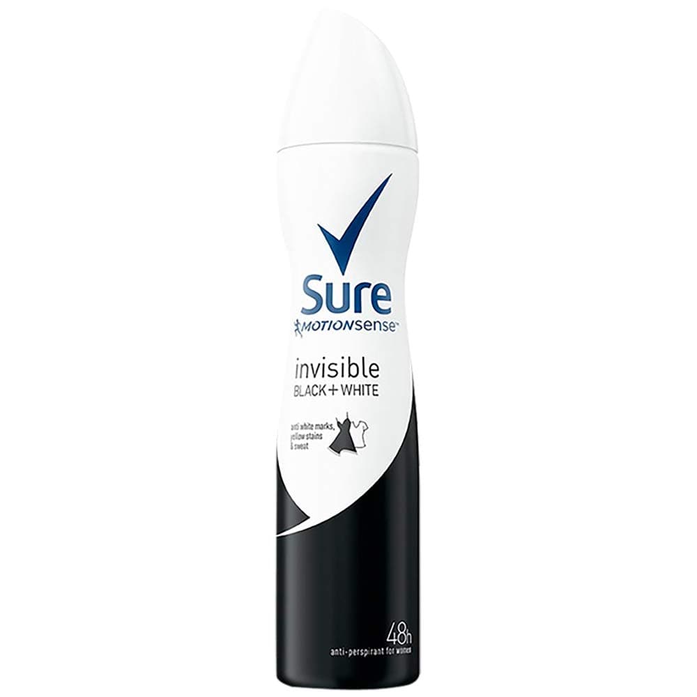 Sure Invisible Black and White 48 Hours Anti-Perspirant Deodorant, 250ml