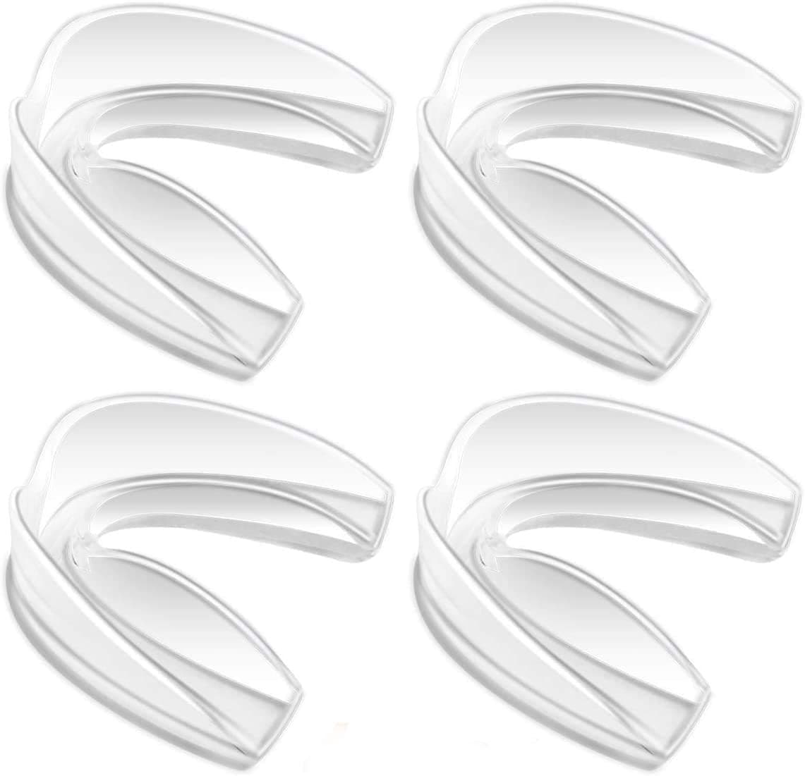 Coolrunner Mouth Guard Sports, 4 Pack Athletic Mouth Guards, Professional Moldable Youth Mouthguard for Maximum Protection, Customizable for Comfort - Fits Any Size Mouth(12 Years or Older)