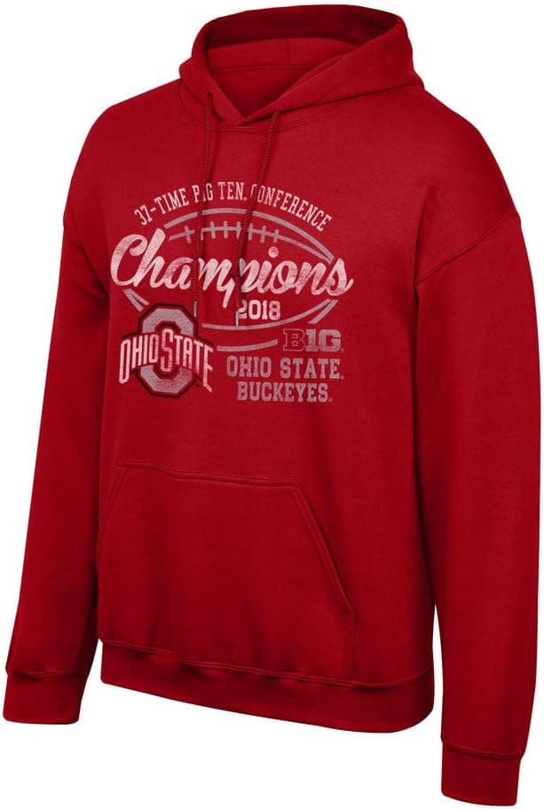 Elite Fan Shop Ohio State Buckeyes Big 10 Champs Hooded Sweatshirt 2018 Vintage Red