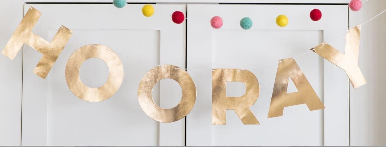 My Mind's Eye My Story Letter Banner, Gold Foil Letters