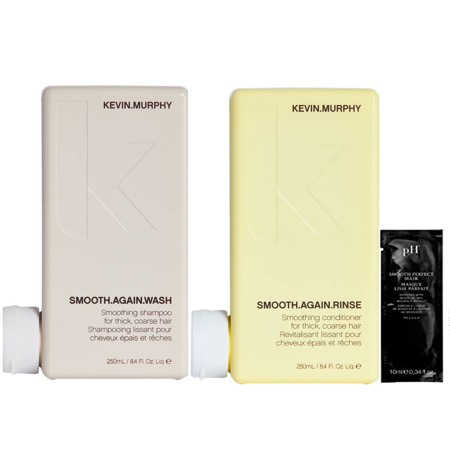 KEVIN MURPHY Smooth Again Wash and Rinse 8.4 Fl Oz with pH Labs Smooth Perfect Mask 10 ml