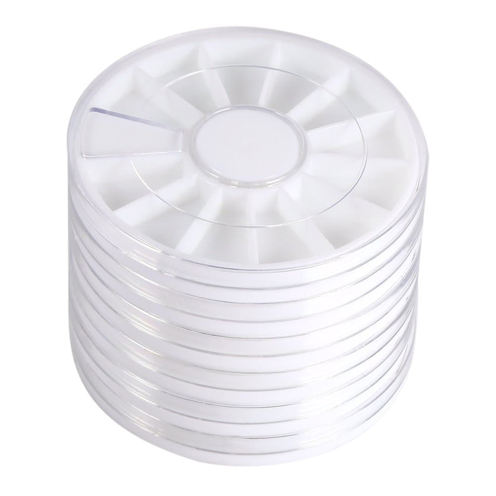 Pack of 6 Nail Art Rhinestone Wheel Box Bead Slice Decoration Storage Container Nail Tools