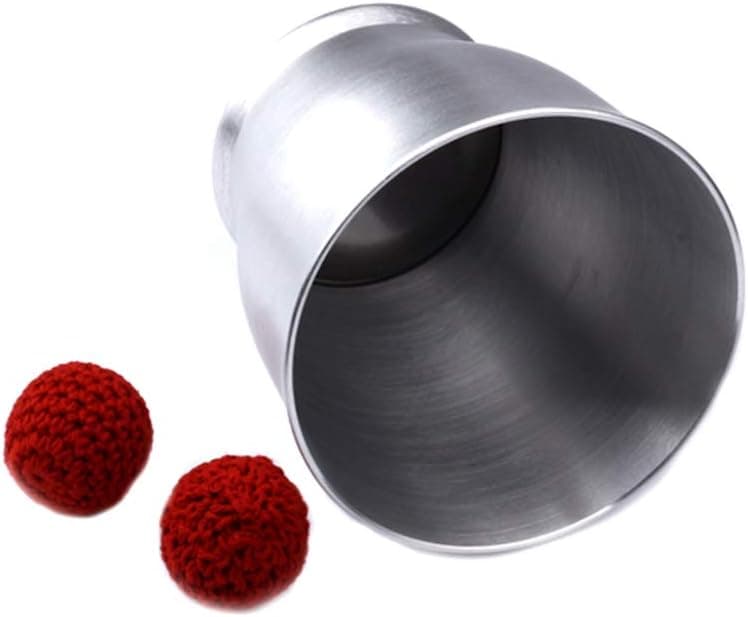 Aluminum Chop Cup (Large Size , Silver) - Magic Tricks Deluxe Wide Mouth Cup and Balls Close up Magic Props Mentalism