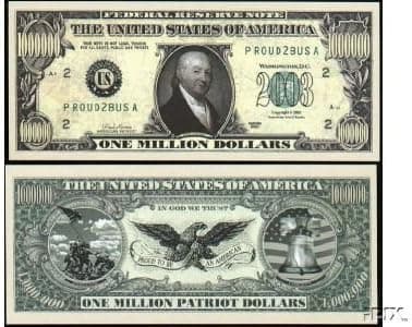 (5) Patriot Million Dollar Bill
