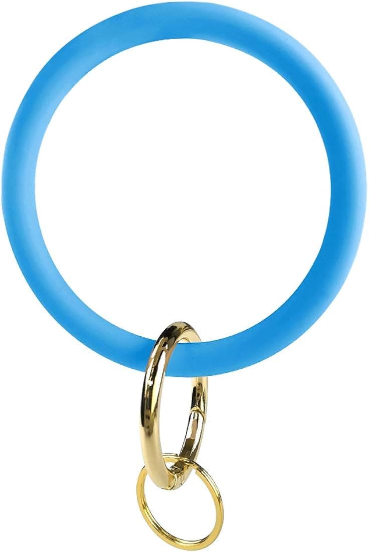 Silicone Bangle Key Ring Bracelet Key Rings, Round Keyring Circle Key Ring Holder for Women Girls Ideal Gifts