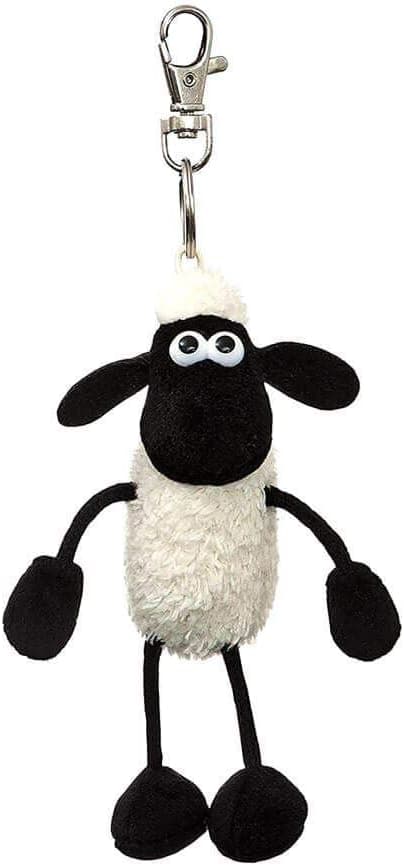 Shaun the Sheep Plush 61176 Backpack Clip, Black and White, Great Gift Idea,9 x 7 x 14 centimetres