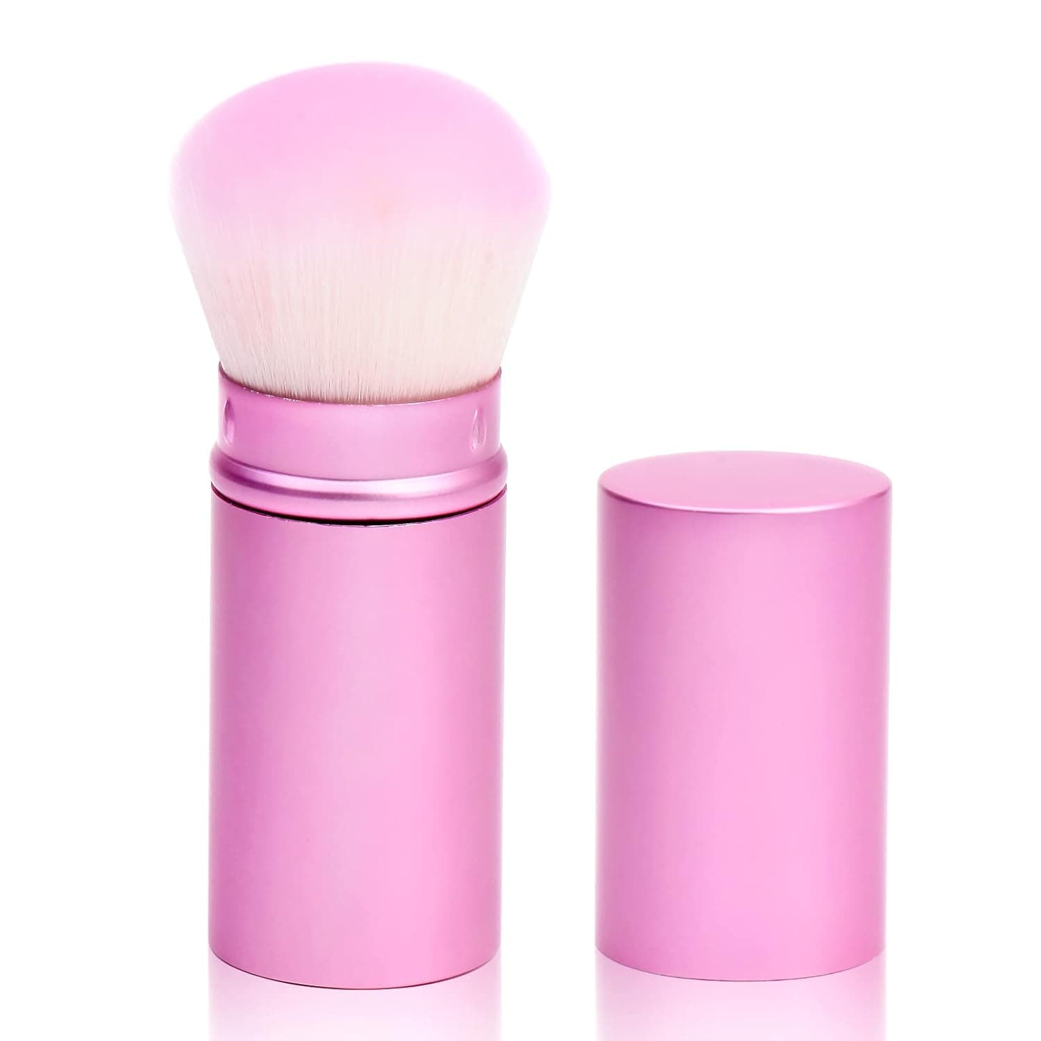 UNIMEIX Sunscreen Brush for Face Retractable Kabuki Brush Sunscreen Applicator for Kids Foundation Makeup Brushes for Liquid Makeup, Cream,Flawless Powder Stippling Blending(Pink,Round top)