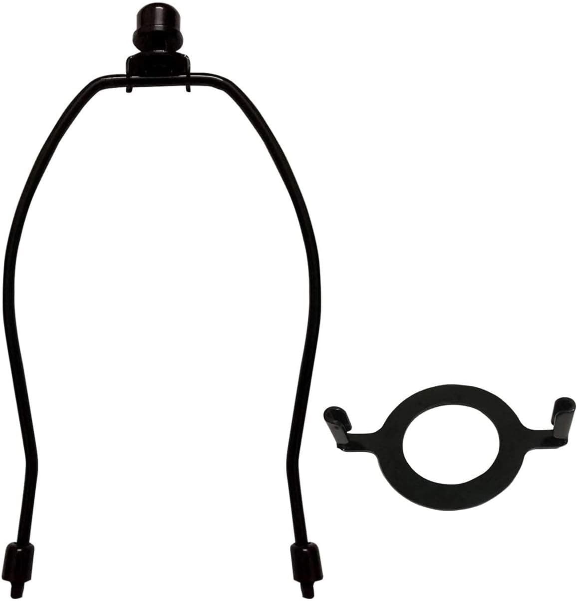 6" Lamp Shade Harp Holder and E26 Light Base UNO Fitter Adapter Converter Finial Set,for Table and Floor Lamps