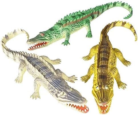 Rhode Island Novelty ~ 3 ~ Soft PVC Alligators ~ Approx. 14" Long ~ Assorted ~ New