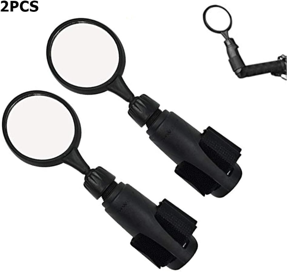 IDWAI 2Pcs Bike Mirror, Bicycle Mirrors for Handlebars With 360° Rotation and Compatible Bracket