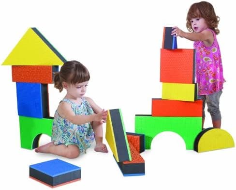 Edushape 2.5" Jumbo Textured Blocks, Set of 32 toys
