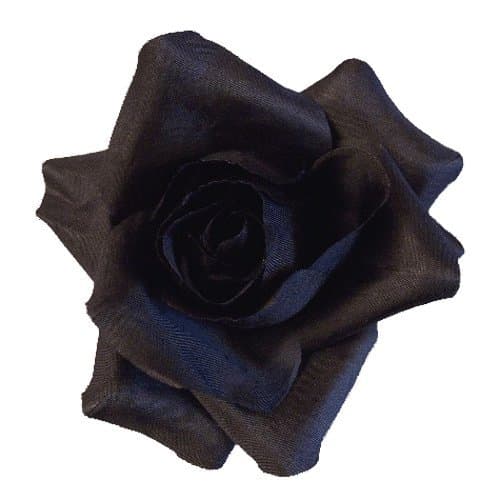 Black Magic Rose Artificial Flower Hair Clip/Pin Brooch, Black