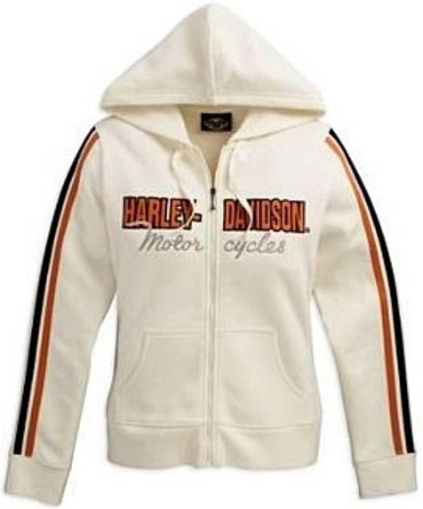 Harley-Davidson Women's Tradition Stripe Hoodie, Off White 99185-11VW