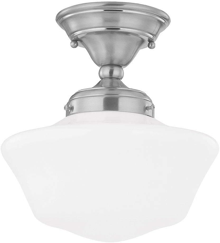 Design Classics 10-Inch Schoolhouse Ceiling Light in Satin Nickel Finish