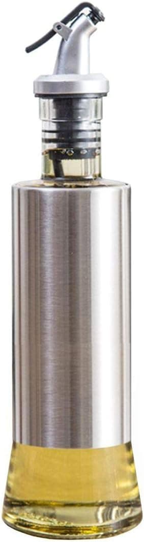 W·Z 17oz Stainless Steel Glass Olive Oil Dispenser, 500ml Vinegar and Soy Sauce bottle for Kitchen (KA1007)