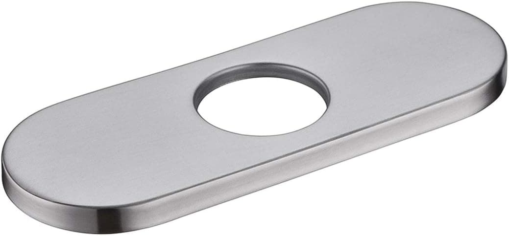 Colorhome 6inch Sink Hole Cover Deck Plate Escutcheon, Brushed Nickel Bathroom Faucet Hole Cover, Kitchen Faucet Cover Plate, Premium Stainless Steel Bathroom Covering Unused Mounting Holes,11010BN