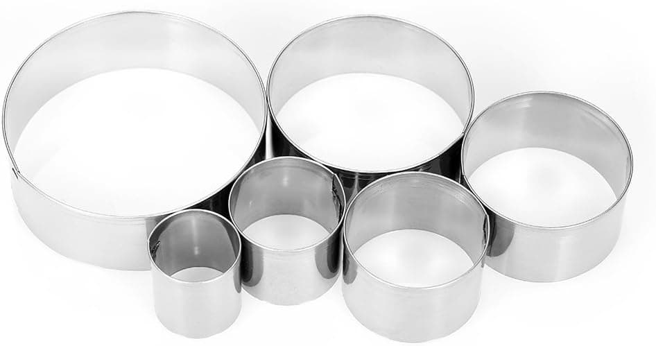 XYBAGS 6PCS Large Round Cookie Cutter Set, 2 1/5 Inch to 5 3/8 Inch, Metal Circle Biscuit Pastry Cutters