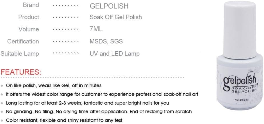 CLHVUZ Soak-Off Gel Polish Lacquer Nail Art UV LED Manicure Varnish Nail Color Gelpolish Coat(1853)