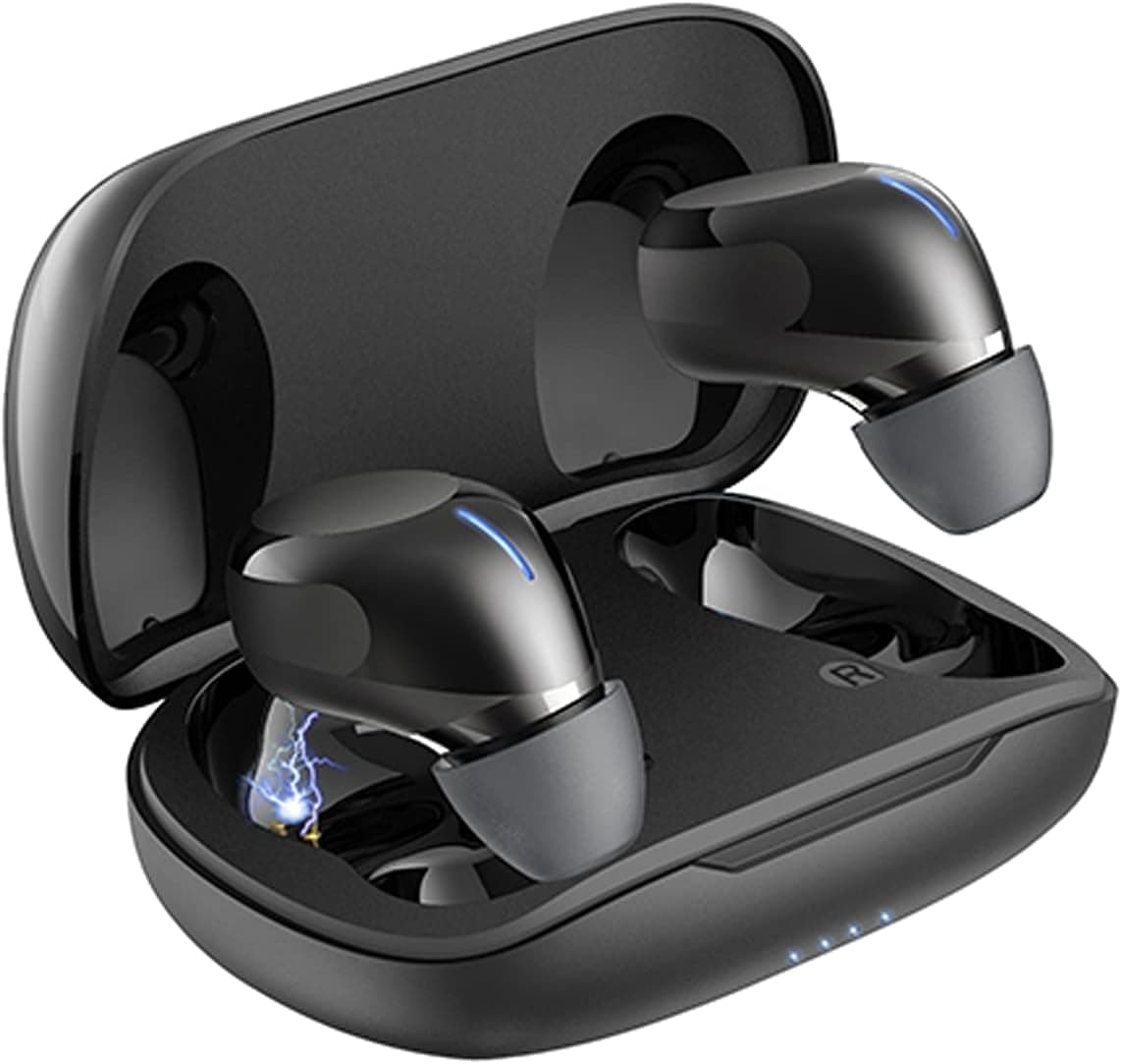 OKEAH TWS Wireless Earbuds Mini,Bluetooth 5.1 in-Ear Earphones with Type-C Fast Charging,TWS Stereo Cordless Earphones with IPX6 Waterproof/Touch Control/Noise Cancelling for Android/iPhone,T6 Black