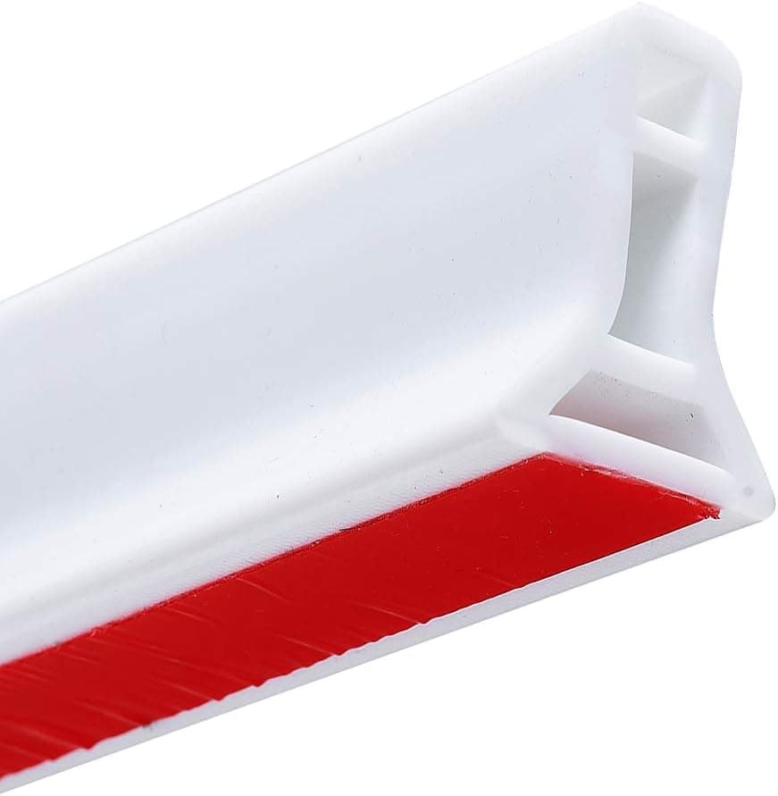 Ejoycos 2021 New Silicone Bathroom Water Stopper Flood Shower Dam Barrier Bathroom Collapsible Retaining Strip Dry And Wet Separation Collapsible Shower Threshold (3 Foot), White