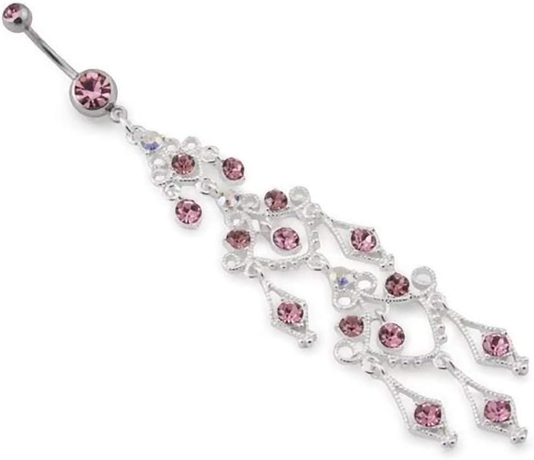 Body Accentz Belly Button Ring Navel Super Long 4" Body Jewelry Dangle 14 Gauge …