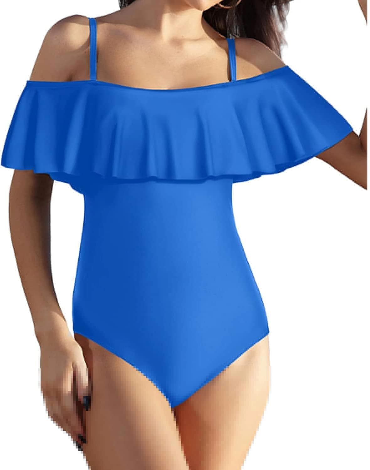 Tempt Me Women Off Shoulder Ruffled One Piece Swimsuits