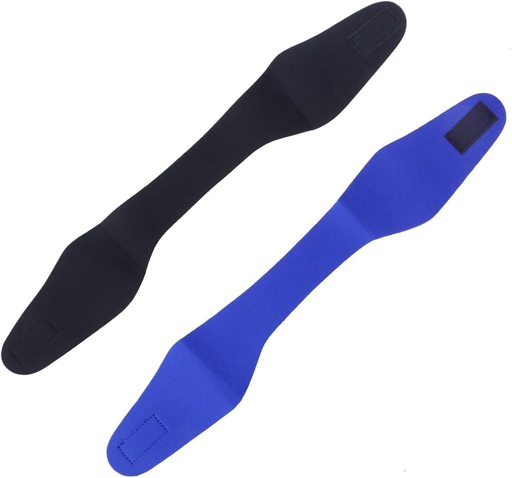 Artibetter 2pcs Water Ear Band Adjustable Swimming Headband for Kids Toddlers Adults Pool Diving Ear Protection Size L (Black + Dark Blue)