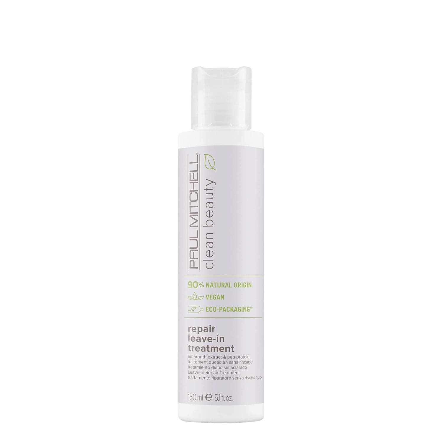 Paul Mitchell Clean Beauty Repair Leave-In Treatment, Leave-In Conditioner, Restores Strands, For Damaged, Brittle Hair, 5.1 fl. oz.