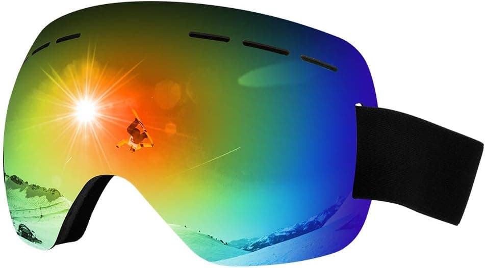 LJDJ Ski Goggles - Snowboard Frameless Snow Goggles Adjustable 100% UV Protection Oversize Winter Outdoor Sports Eyewear Anti-Fog Snowmobile Skating Skiing Glasses for Boys, Girls, Youth, Men, Women …