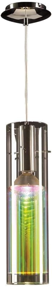 PLC Lighting 36610 PC 1 Light Angora Collection Mini Pendant, Polished Chrome Finish