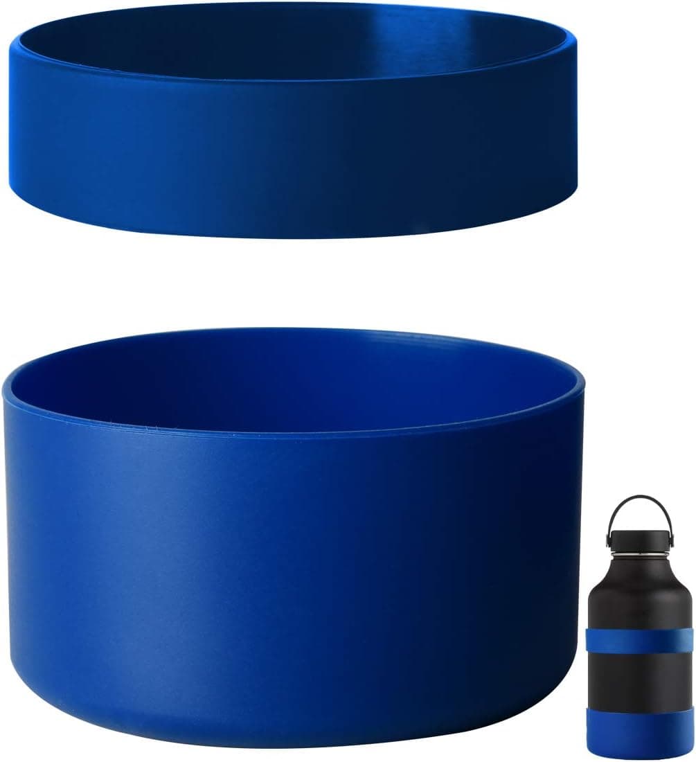 Greant Protective Silicone Bottle Boot Compatible with Hydro Water Bottle Flask, Anti-Slip Bottom Sleeve Cover, 12-64oz (Blue, 64oz Bottles)
