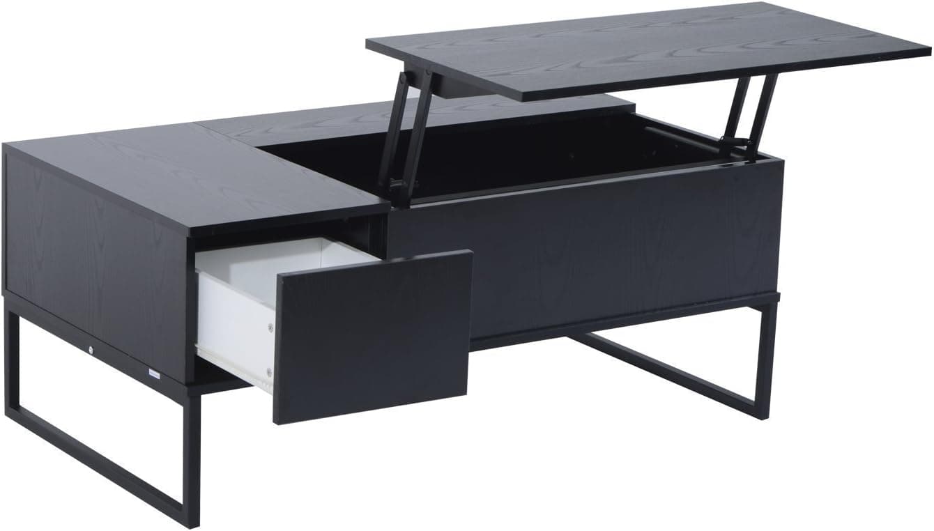 SoSo-BanTian1989 Lift Top Coffee Table, Home Living Room Furniture Sofa Side Table (Black)