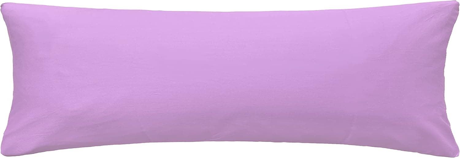 iMaylex Soft 100% Egyptian Cotton Zipper Pillow Case, Cozy and Lightweight Pillowcase, Easy Care, Light Purple, Body, 20" x 54"