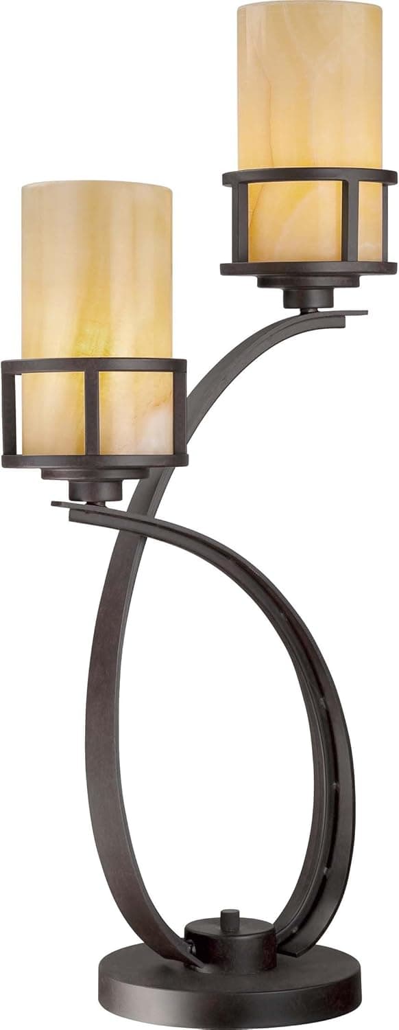 Quoizel KY6328IB Kyle Wrought Iron Table Lamp, 2 Light 200 Watts, Imperial Bronze (30" H x 14" W)