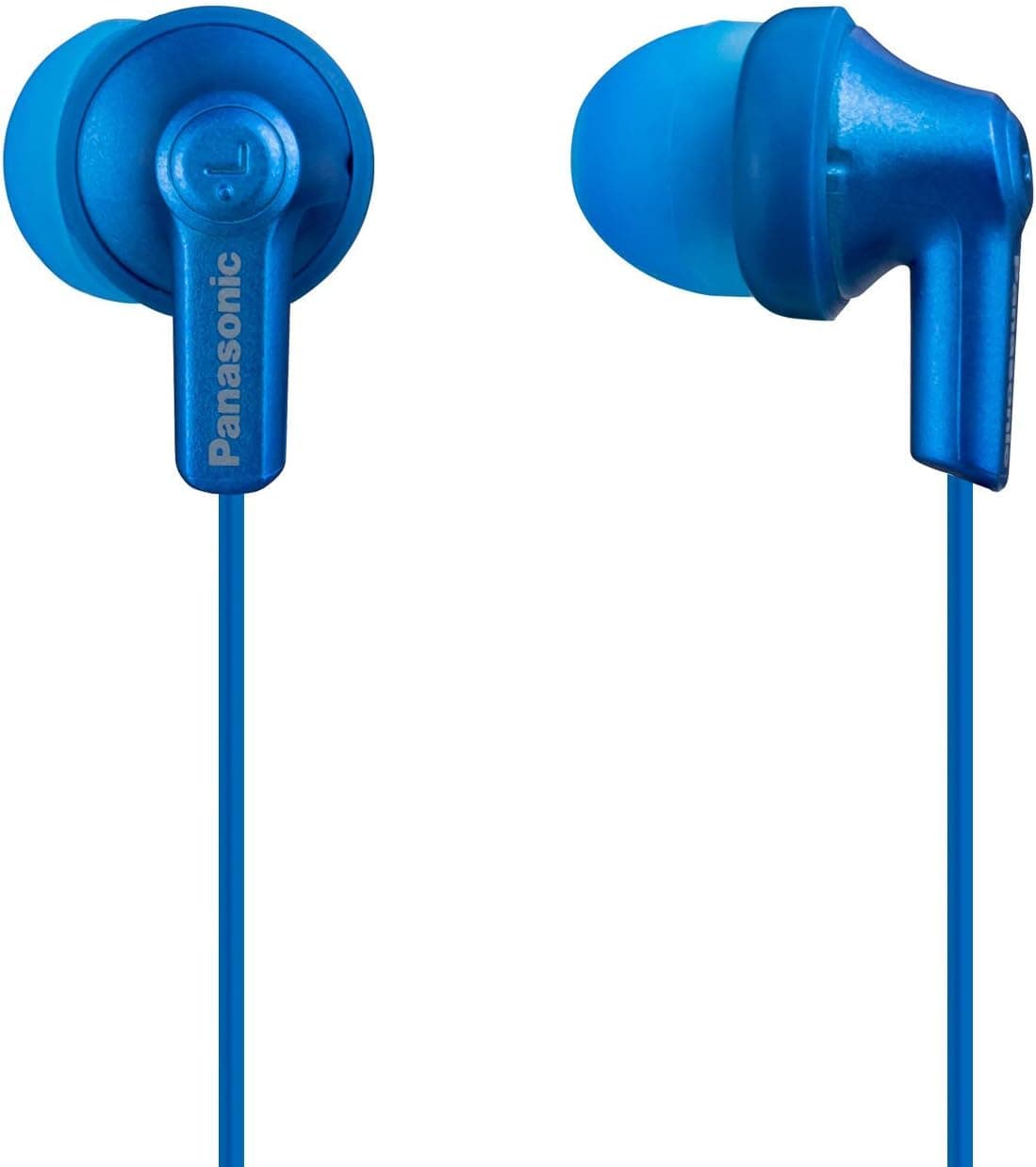 Panasonic ErgoFit in-Ear Earbud Headphones RP-HJE120-AA (Metallic Blue) Dynamic Crystal-Clear Sound, Ergonomic Comfort-Fit (Renewed)