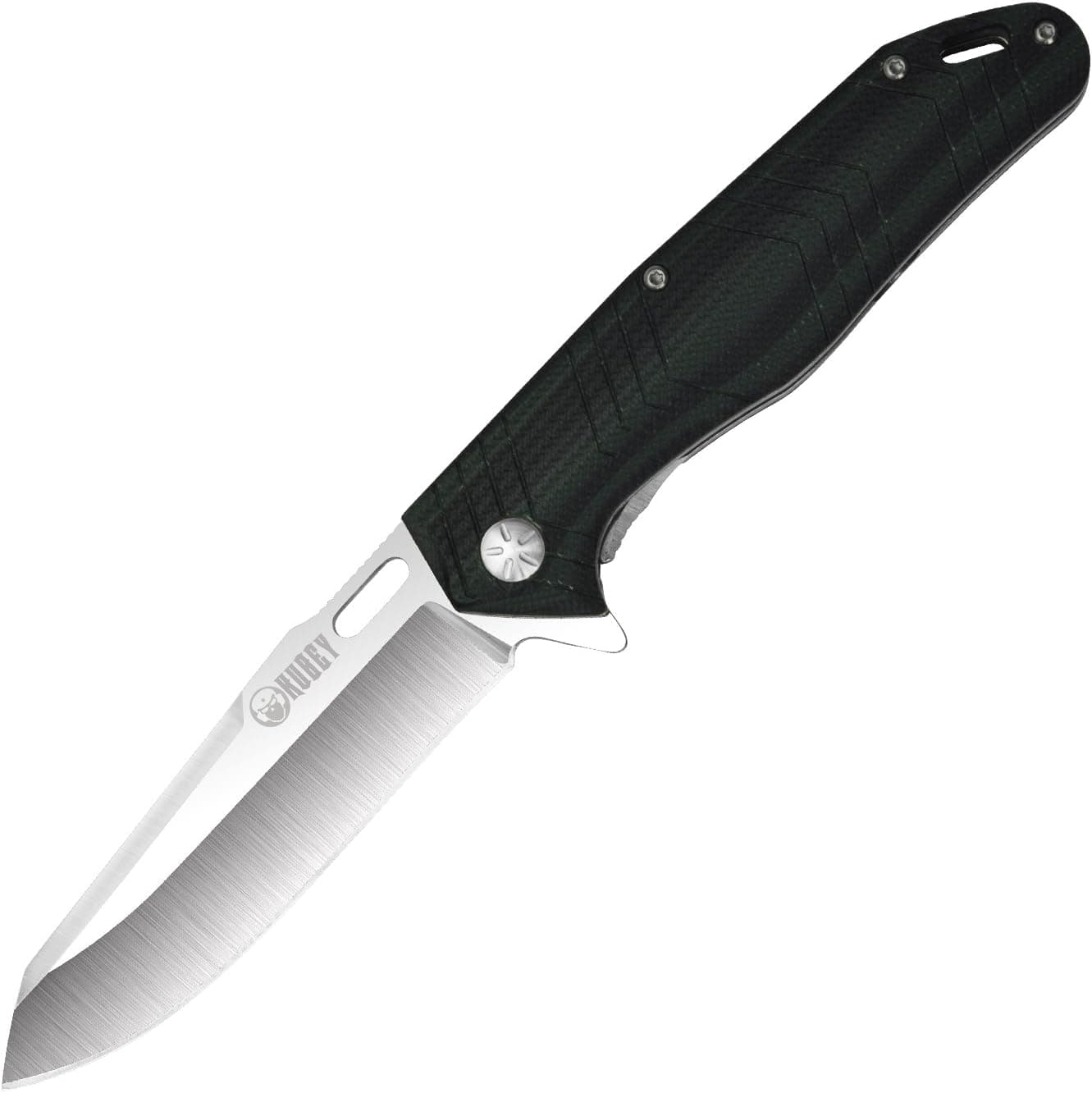 KUBEY KU085 Tactical Folding Knife G10 Handle Stainless Steel Blade Bearing Flipper Hunting Pocket Camping Survival Outdoor Knife (#KU087)