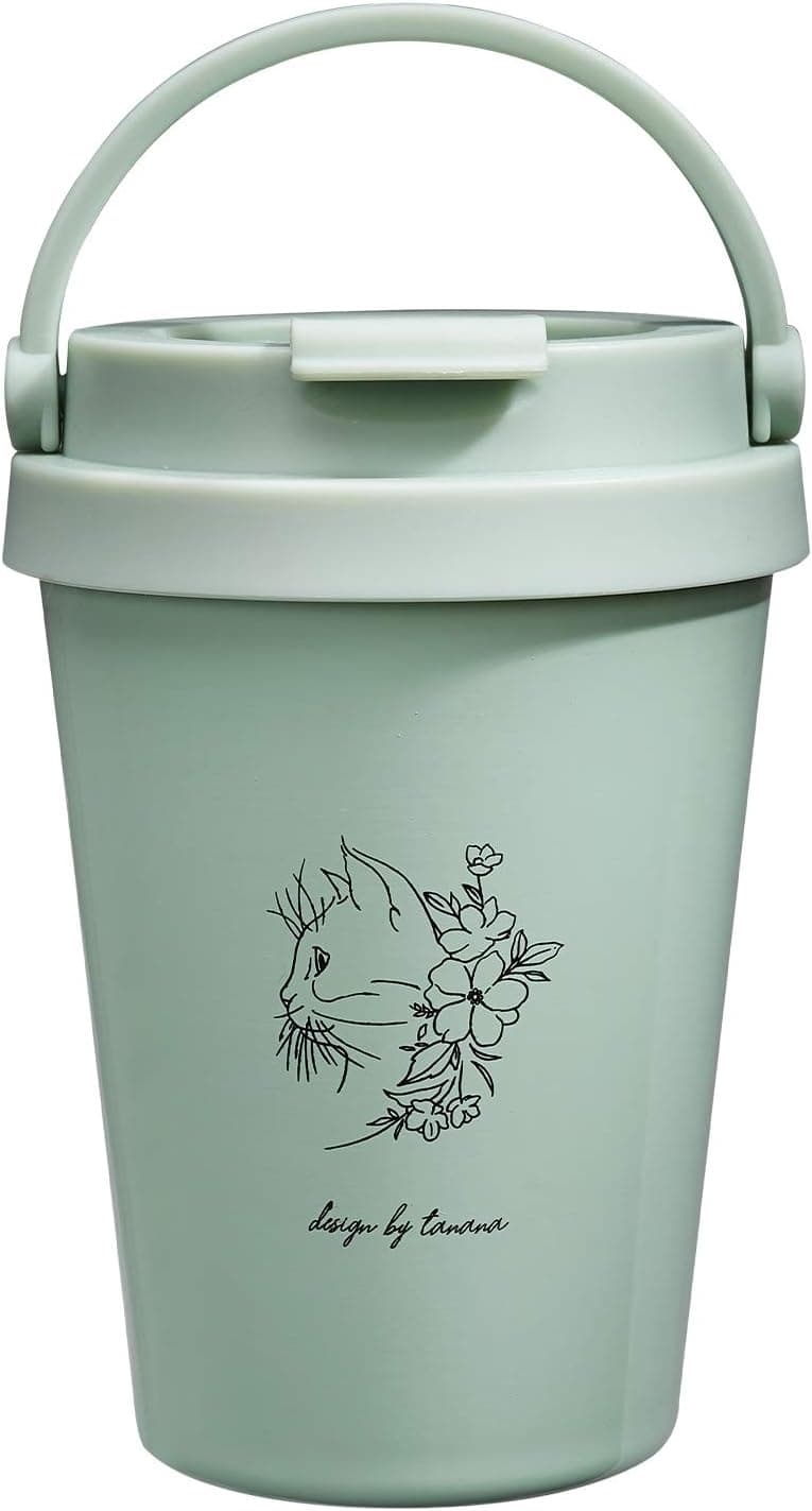 Travel Mug Water Bottle Coffee Flask Cup 12-Ounce Stainless Steel Vacuum Insulated with Slider Lid Handle TNN06 (Green)