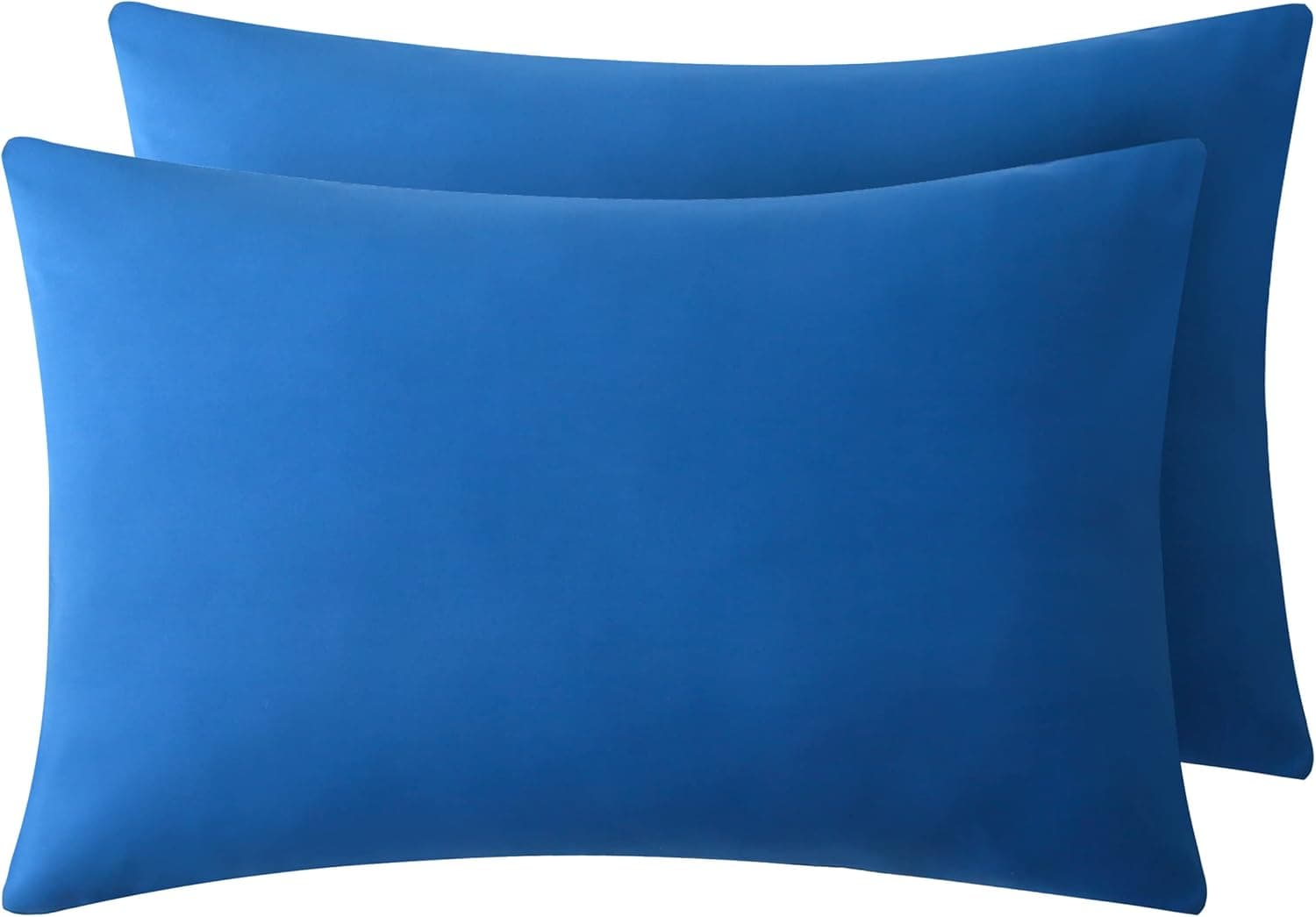 WENERSI Pillowcases Set of 2,Soft and Breathable,Wrinkle Resistant Pillow Covers with Envelope Closure,100% Brushed Microfiber King Size Pillow Cases 2 Pack(Blue, 20"x40")
