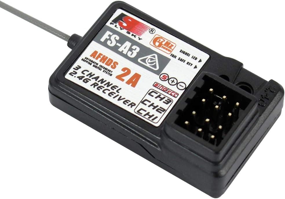 Flysky FS-A3 3 Channel 3CH Receiver for Flysky GT2E GT2G GT2F Transmitter 2.4 GHz Signal, Black (1 Pcs)