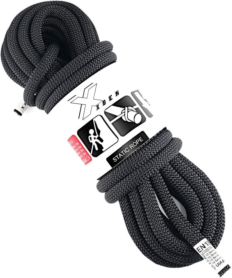 X XBEN Outdoor Climbing Rope 10M(32ft) 20M(64ft) 30M(96ft) 50M(160ft) 70M(230ft) 152M(500FT) 352M(1000FT) Static Rock Climbing Rope for Escape Rope Ice Climbing Equipment Fire Rescue Parachute