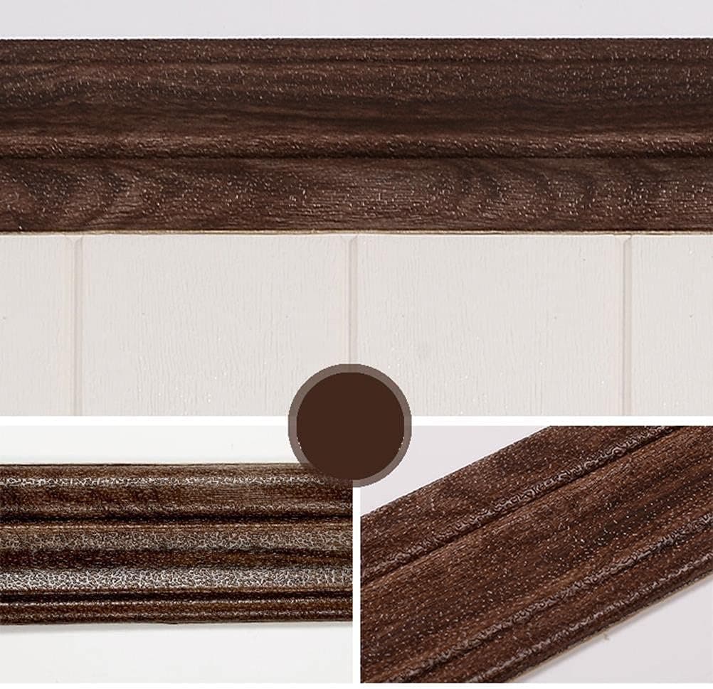 kekafu Flexible Molding Trim Self Adhesive-Home Decoration Modelling Mouldings Ceiling Border Line Interior Wall Edge Protector, an Off Length 2.35M, Width 8cm Brown