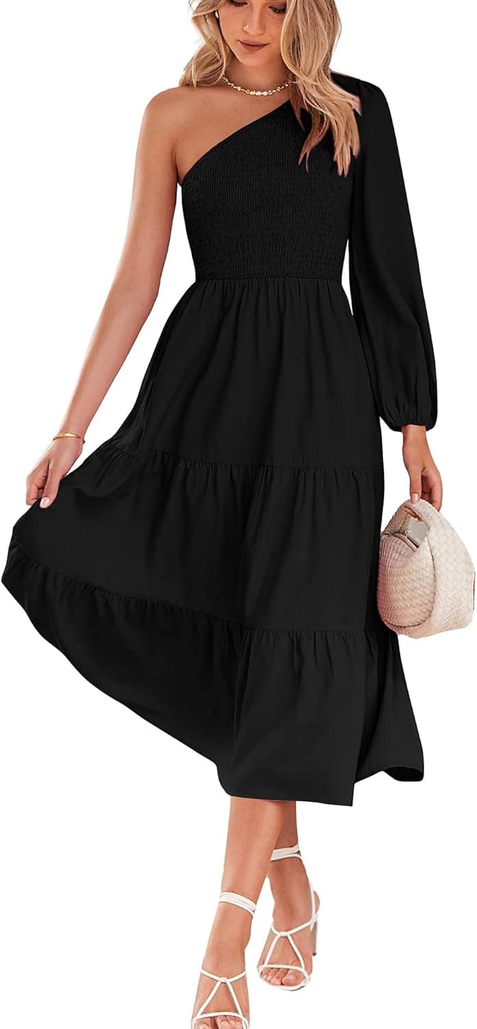 BTFBM Women Casual Long Sleeve Crew Neck Fall Dress Bohemian Relaxed Fit Floral Flowy Maxi Dresses Tiered Cocktail Dress