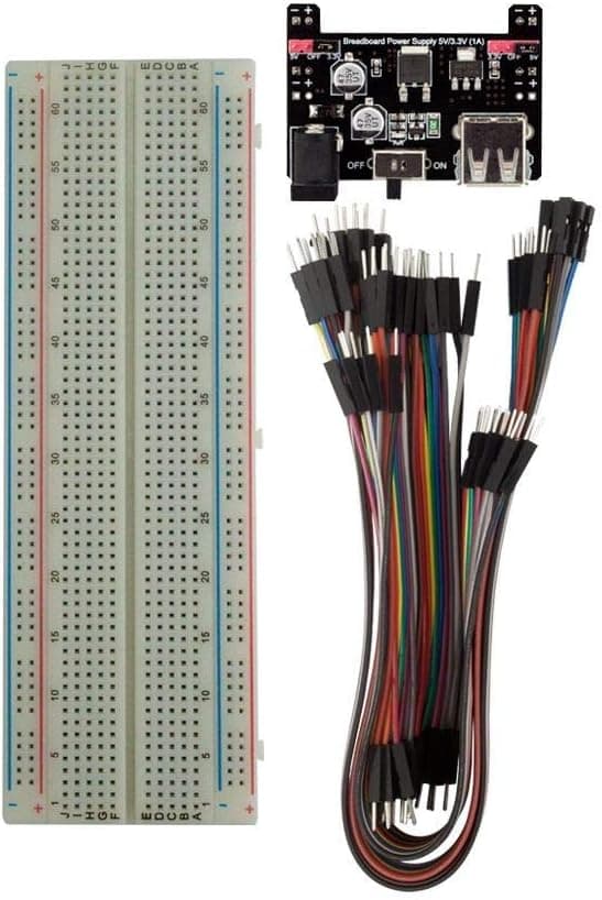 RobotDyn - Breadboard KIT: Breadboard + Power Supply 5V/3.3V (1A) + 60 Jumper Wires, for Arduino, Raspberry Pi, STM32