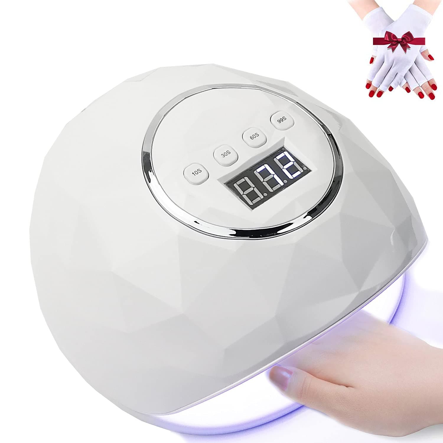 UV LED Nail Lamp Nail Dryer Machine 150W Professional Nail Polish Dryer Fast Curing Lamp, with 45 LED UV Nail Lights 4 Smart Timer LCD Display- Gel Nail Light LED Nail Lamps for Home Salon Manicure