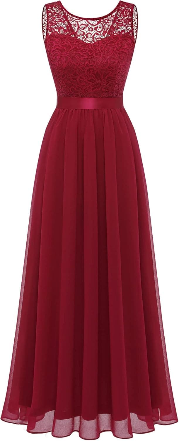 BeryLove Women's 2023 Summer Prom Wedding Guest Short Bridesmaid Dresses Sleeveless Lace Cocktail Party Dress